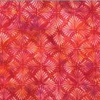 Tissu batik palmes stylisées rouge flamme