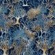 Tissu patchwork coraux bleu marine - Seaside Serenity
