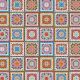 Tissu patchwork carreaux afghans multicolores façon crochet