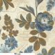 Tissu patchwork fleurs bleues fond écru avec symboles - Decorum de Basicgrey