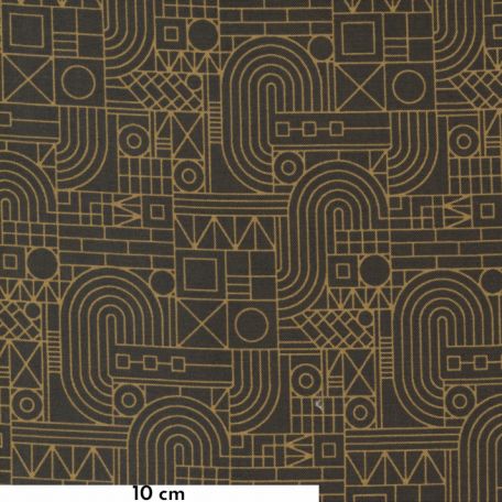 Tissu patchwork motif géométrique art déco noir - Decorum de Basicgrey