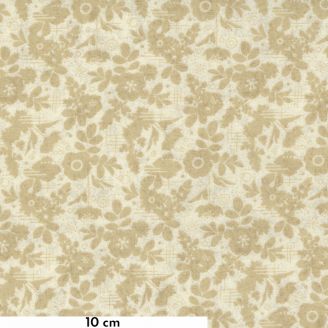 Tissu patchwork fleurs beiges fond écru - Decorum de Basicgrey