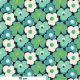 Tissu patchwork fleurettes rétro turquoise - Eden