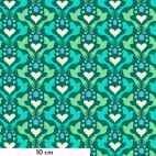Tissu patchwork colombes de l'amour turquoise - Eden