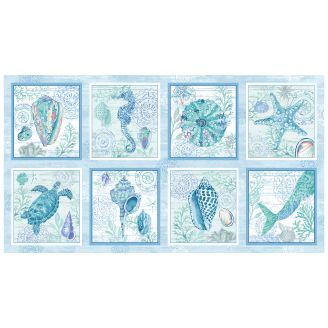 Panneau de tissu patchwork mer bleu ciel - Salt & Sea