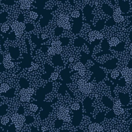 Tissu patchwork grande largeur Geo Floral indigo (270 cm)