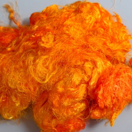 Fibres de soie jaune/orange 