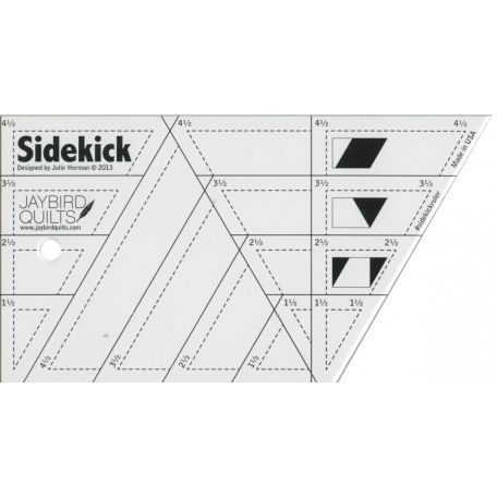 Sidekick ruler, règle de patchwork (losange, triangle isocèle, triangle rectangle)