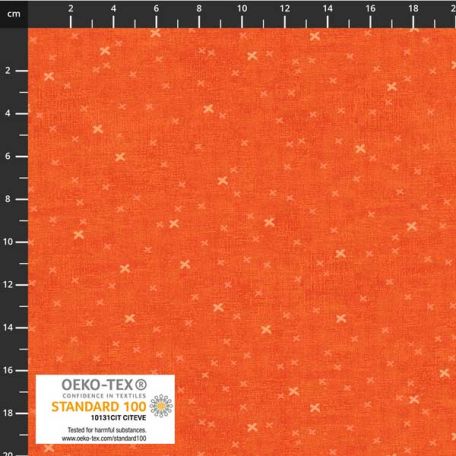 Tissu patchwork petite croix ton sur ton orange - Basically
