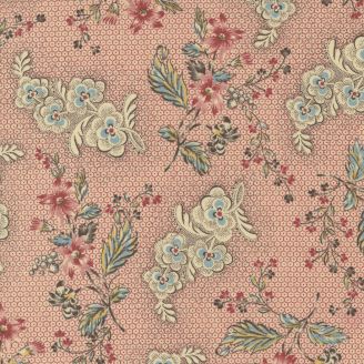 Tissu patchwork fleurs et alvéoles rose - Kate's Garden Gate 