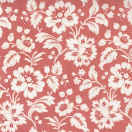 Tissu patchwork fleurs indiennes rouge - Promenade de 3 Sisters