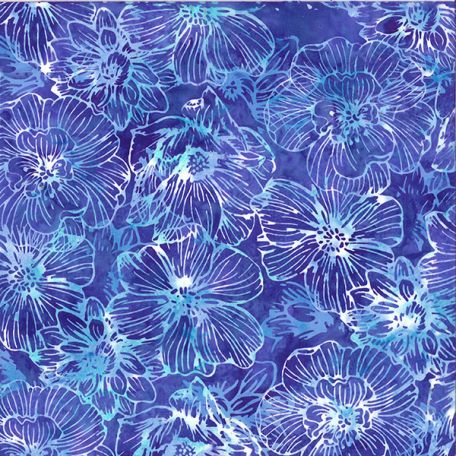 Tissu batik fleurs fond lavande