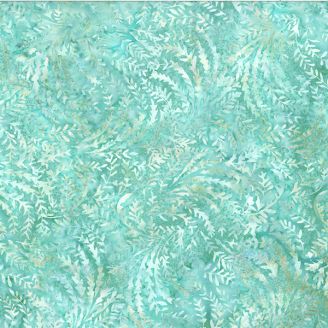 Tissu batik lianes bleu verre poli