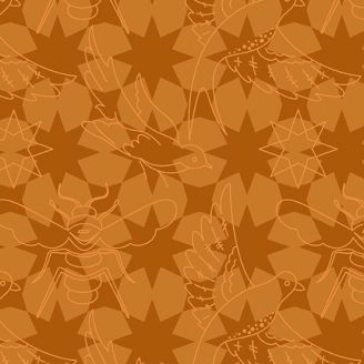 Tissu patchwork flourish ambre - Luminance d'Alison Glass