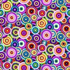 Tissu patchwork cercles multicolores - Geofetti 2