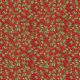 Tissu patchwork feuillage hivernal fond rouge