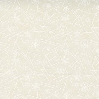 Tissu patchwork givre et flocons crème - Warm winter wishes