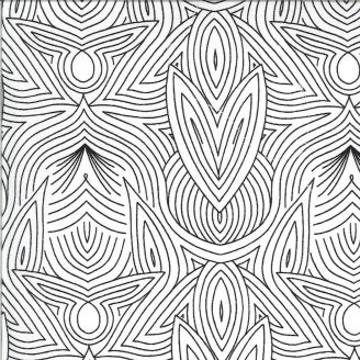 Tissu patchwork floral abstrait noir et blanc