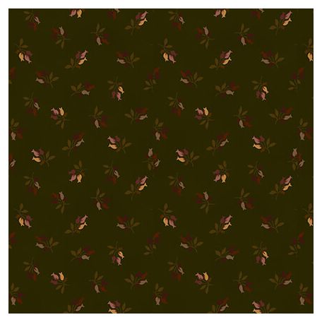 Tissu patchwork Kim Diehl brin fleuri chocolat - Chocolate Covered Cherries