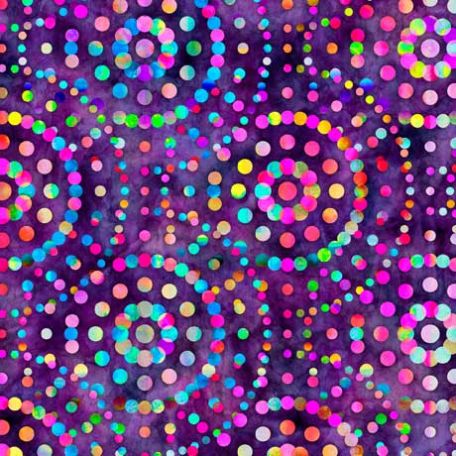 Tissu patchwork grands cercles de points violet - Bohemian Dreams