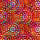 Tissu patchwork grands cercles de points orange rouille - Bohemian Dreams