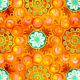 Tissu patchwork cercles en médaillon orange - Bohemian Dreams