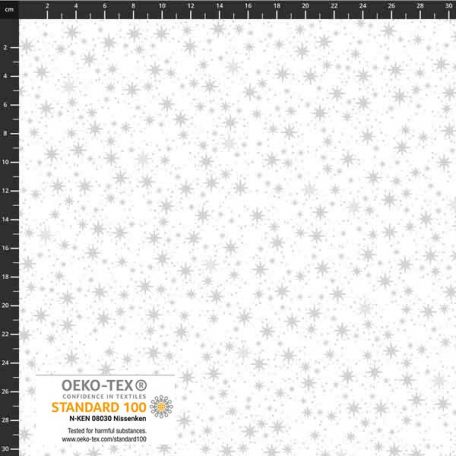 Tissu patchwork scintillements gris fond blanc - Star Sprinkle