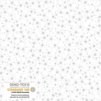 Tissu patchwork scintillements gris fond blanc - Star Sprinkle