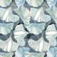 Tissu patchwork Shell Rummel feuilles de ginko bleu - Touchstones