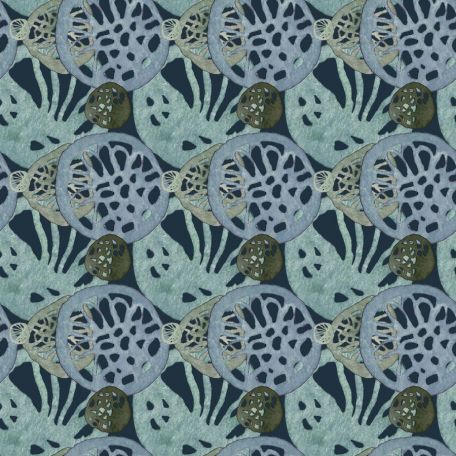 Tissu patchwork coraux bleus Shell Rummel - Touchstones