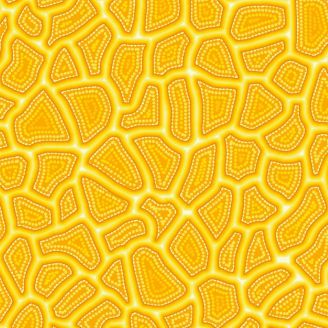 Tissu patchwork aborigène craquelures jaune - Pannotia