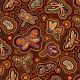 Tissu patchwork aborigène libellules chocolat - Pannotia