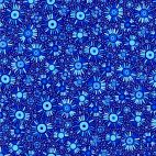Tissu patchwork chrysanthèmes bleu - aborigène