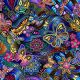 Tissu patchwork aborigène papillons bleu - Pannotia