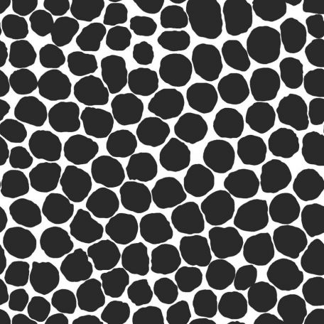 Tissu patchwork Cercle blanc fond noir