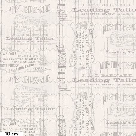 Tissu patchwork Tim Holtz étiquettes de tailleur - Monochrome