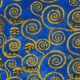Tissu Gustav Klimt arbre en volutes dorées bleu cobalt