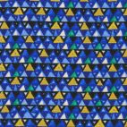 Tissu Gustav Klimt triangles bleu saphir
