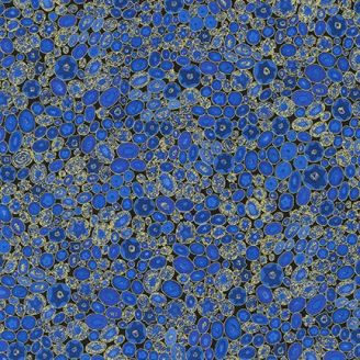 Tissu Gustav Klimt Millefiori bleu saphir