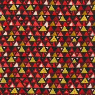Tissu Gustav Klimt triangles rouge