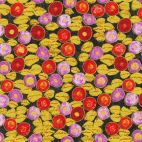 Tissu Gustav Klimtgrains dorés et corolles rose