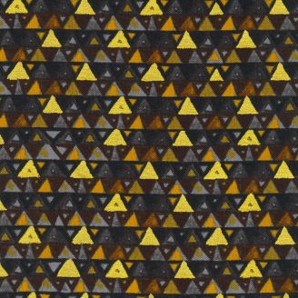 Tissu Gustav Klimt triangles noir