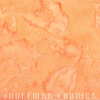 Tissu batik marbré orange corail