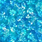 Tissu batik feuilles en rameaux bleu paon