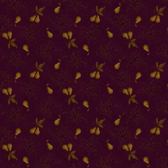 Tissu patchwork Kim Diehl poires rouge bordeaux - Chocolate Covered Cherries