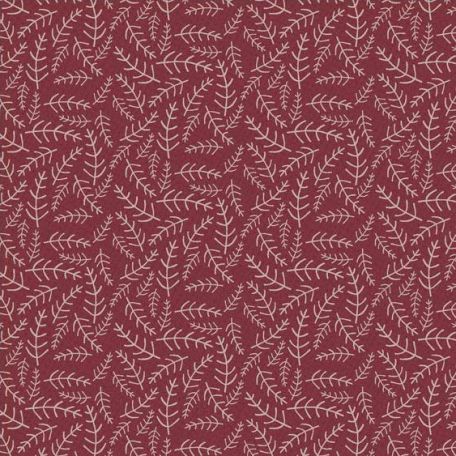 Tissu patchwork Lynette Anderson branchages rouge foncé - Three Wise Penguins