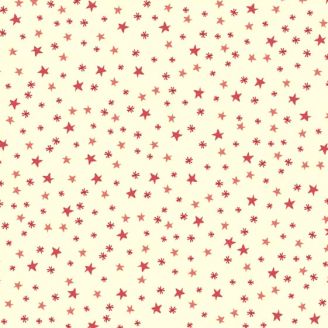 Tissu patchwork Lynette Anderson étoiles rouges fond crème - Three Wise Penguins