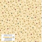 Tissu patchwork scintillements doré rouge fond beige - Star Sprinkle