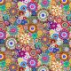 Tissu en grande largeur (270 cm) crochet floral multicolore