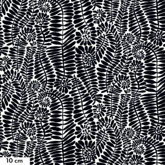 Tissu patchwork Brandon Mably fougères noires fond blanc - Collective Autumn 2022